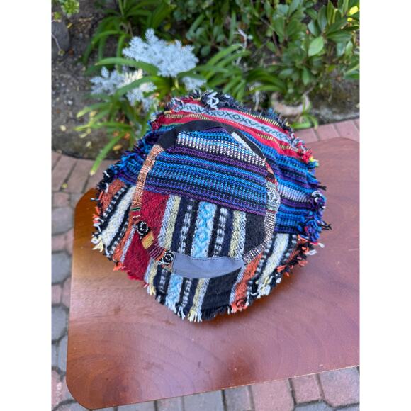 Made in Nepal Handmade Hemp Patchwork BOHO Hippie Hat Womens One Size - Picture 5 of 7